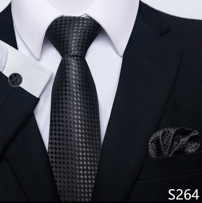 Men's Tie Set Business Scarf Cufflinks Elegant