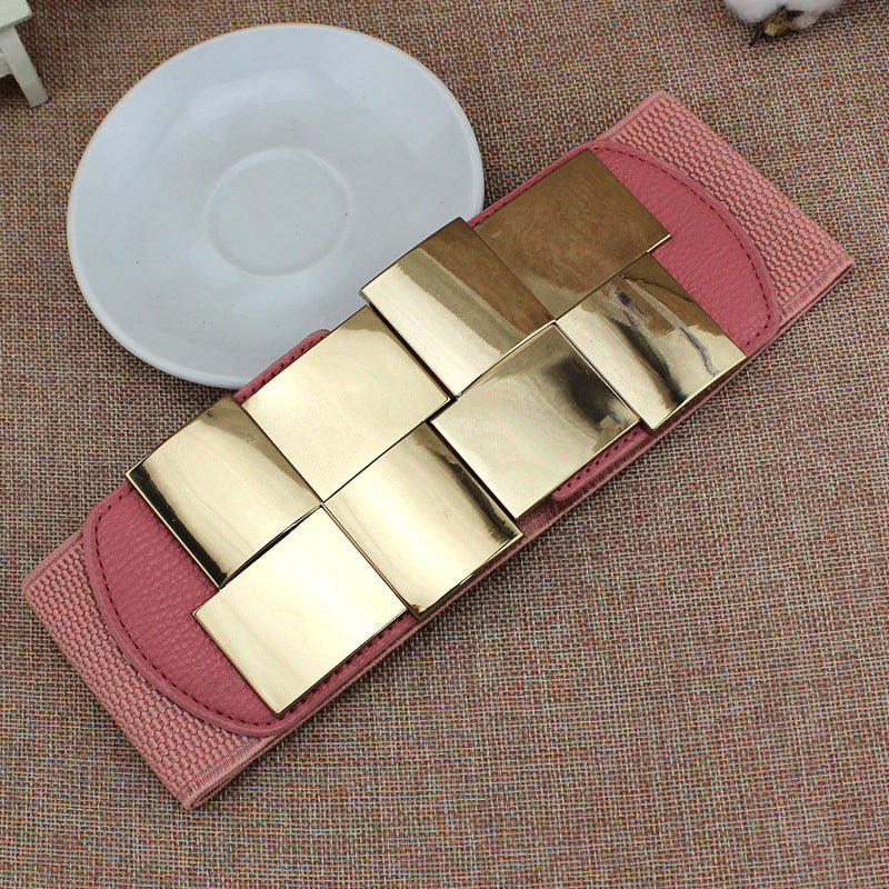 Women's Stretch Waist Belt | Elastic Metal Buckle Elegant
