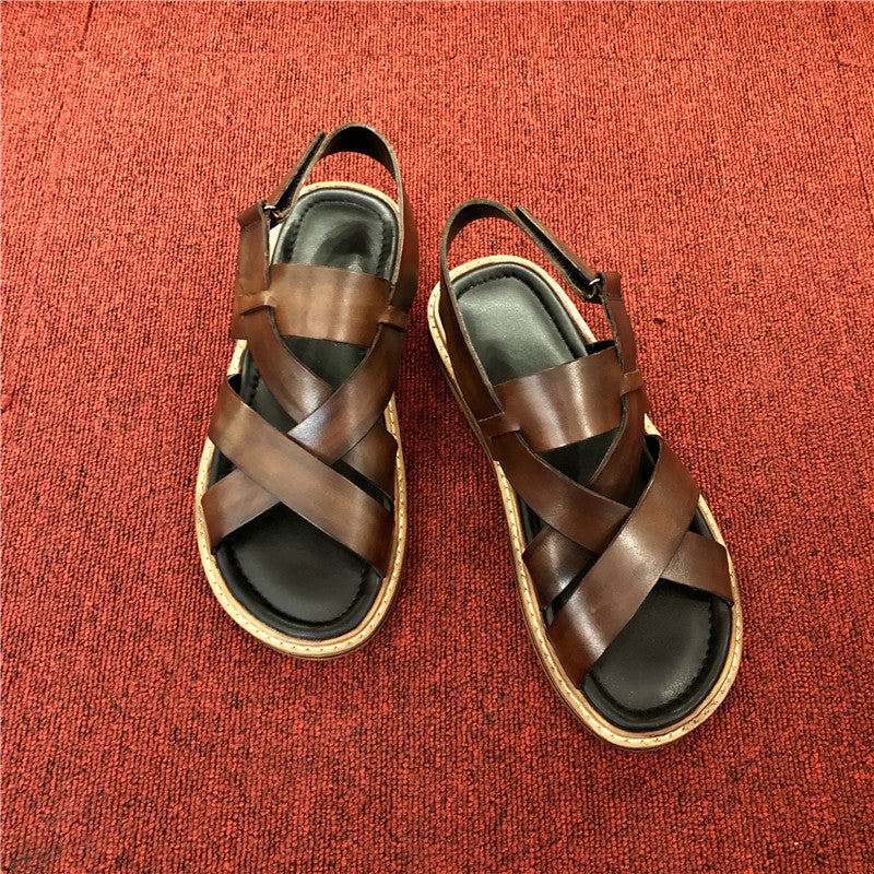 Men's Summer Genuine Leather Sandals Casual Comfort Shoes