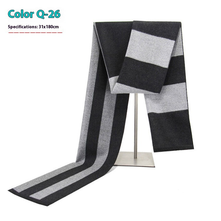 Men's Business Scarf striped soft warm elegant winter