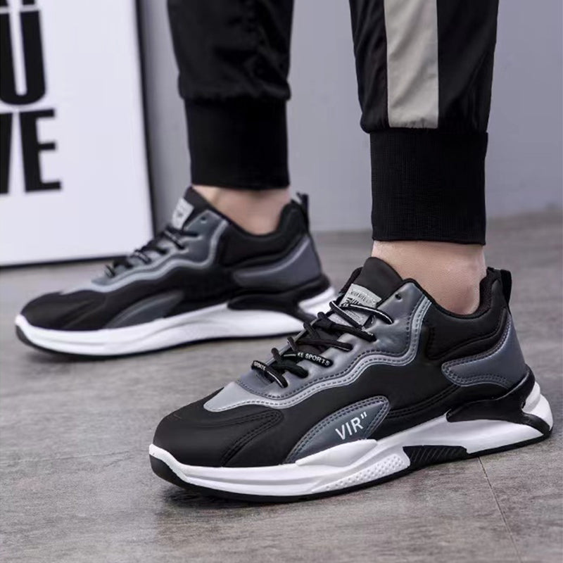 Herren Schwarz Weiß Sneaker Leicht Atmungsaktiv Freizeit Schuhe