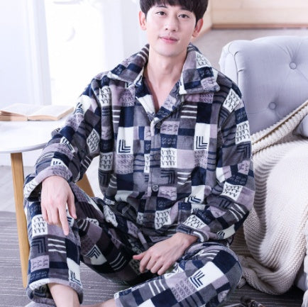 Men's Winter Homewear Set Flannel | Plus Size Loungewear