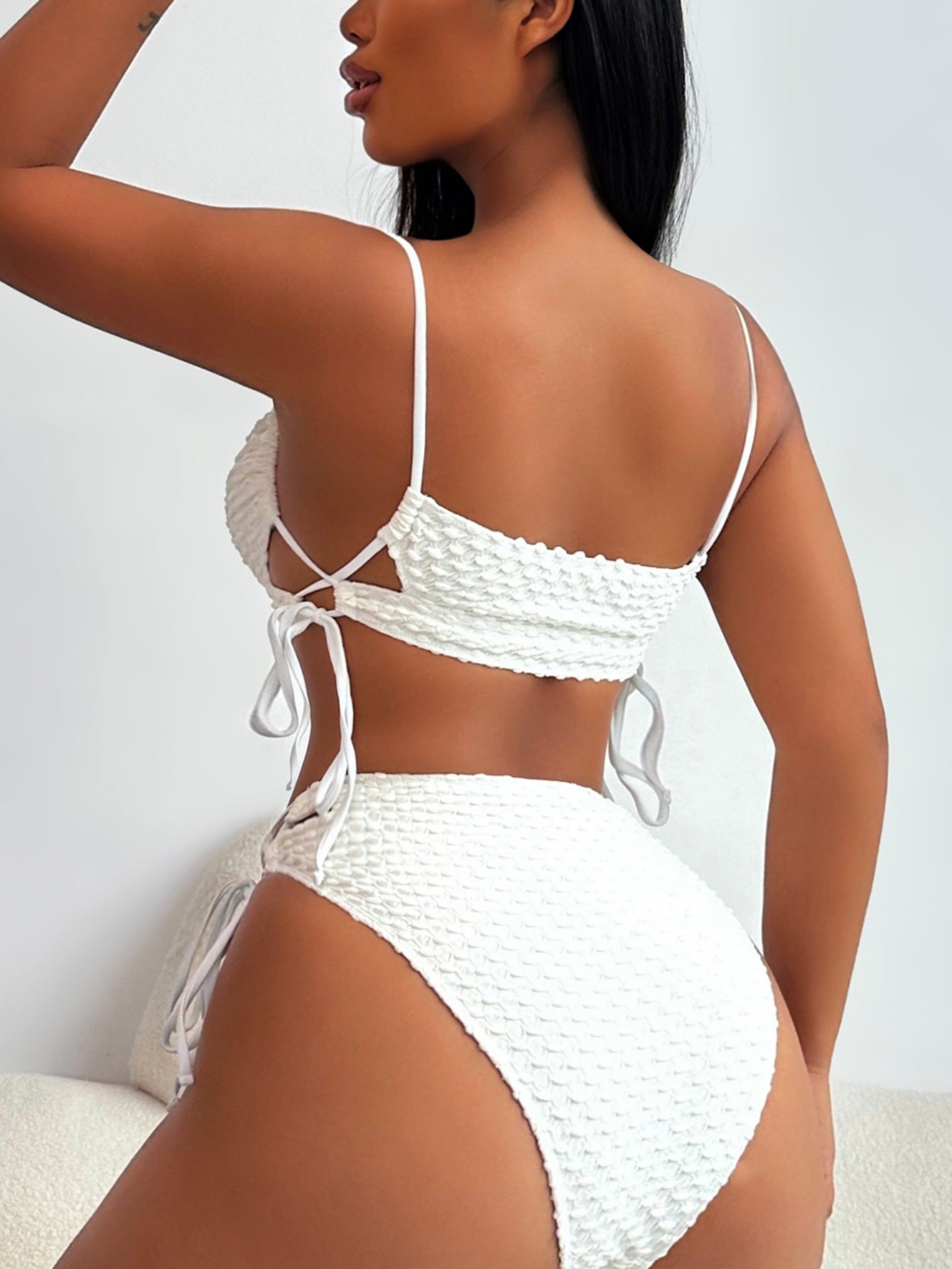 Sexy Damen Badeanzug Cremeweiß | Elegante Sommer Swimwear