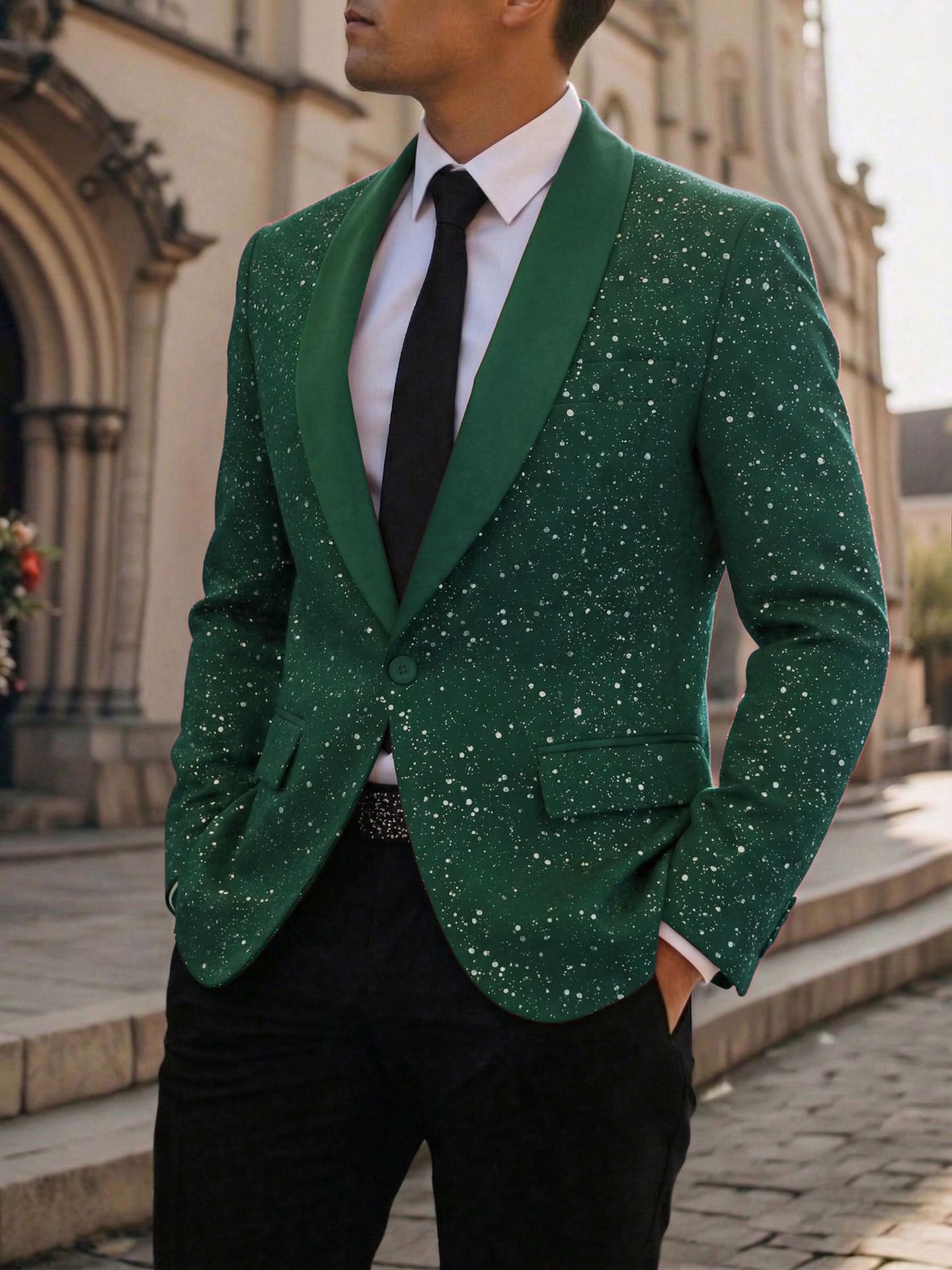 Men's Shiny Blazer Casual – Elegant Party Suit Jacket for Events