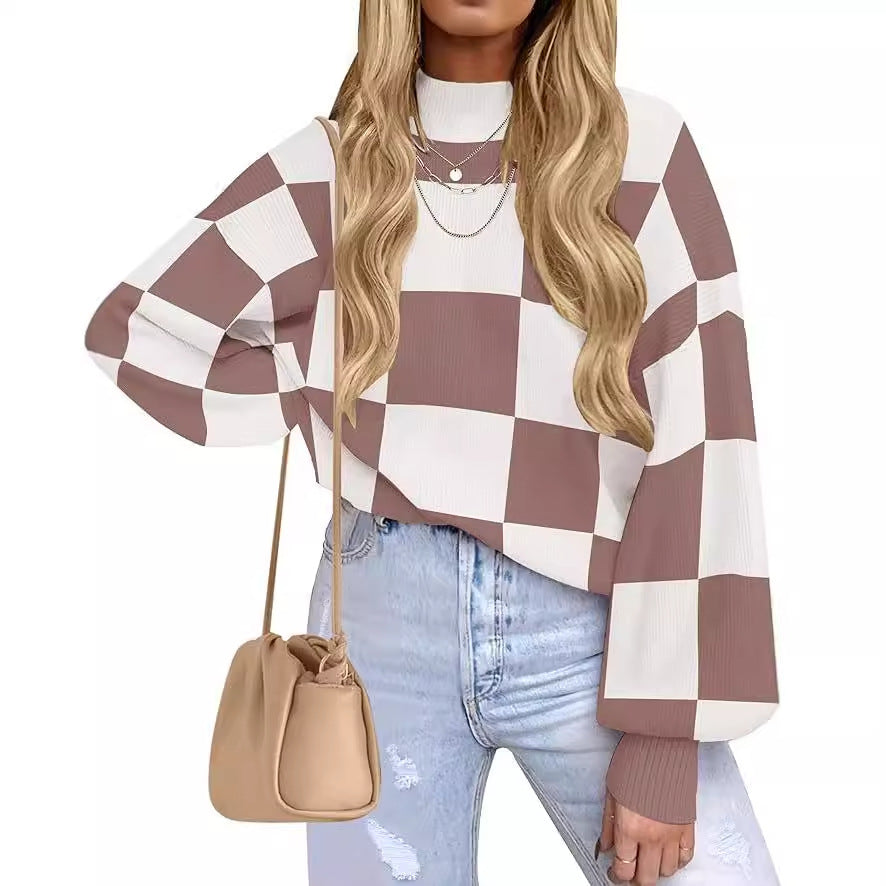 Damen Rollkragenpullover | Gestreifter Rippstrick Winterlook