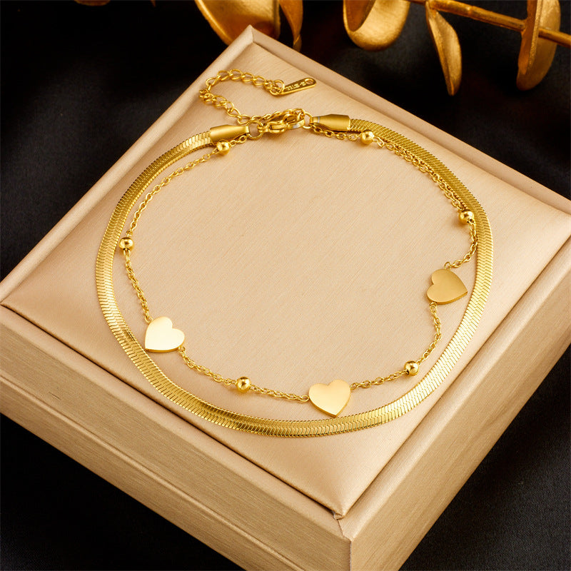 Romantic Anklet with Heart, Shell & Tree of Life – Women's Boho-Design Anklet
