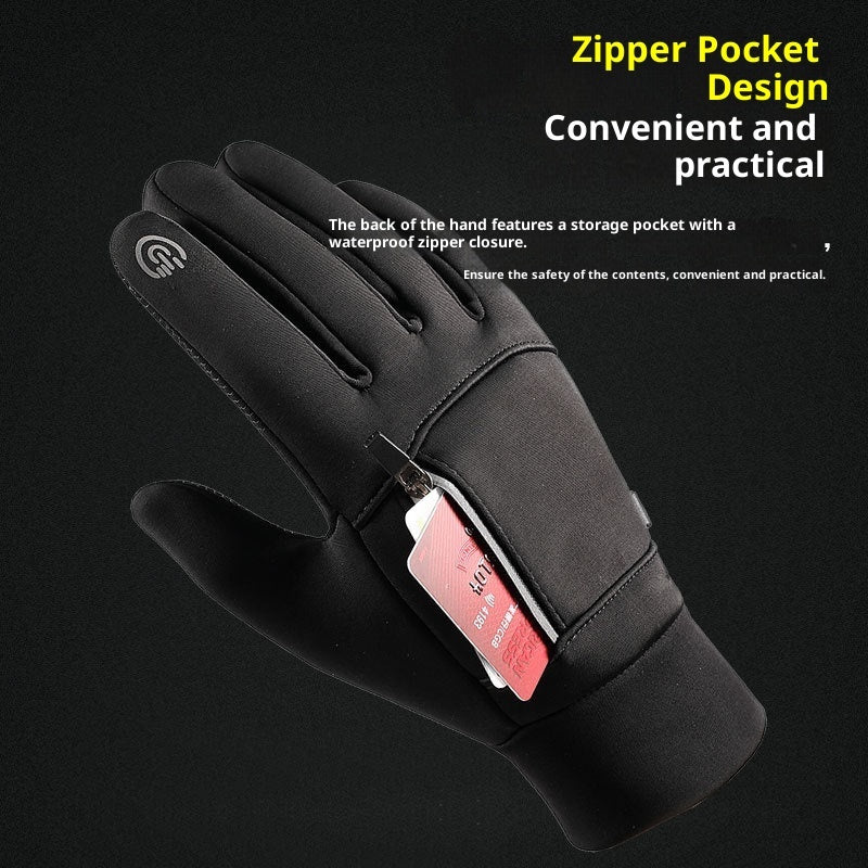 Men's Cycling Gloves Fleece warm robust non-slip outdoor