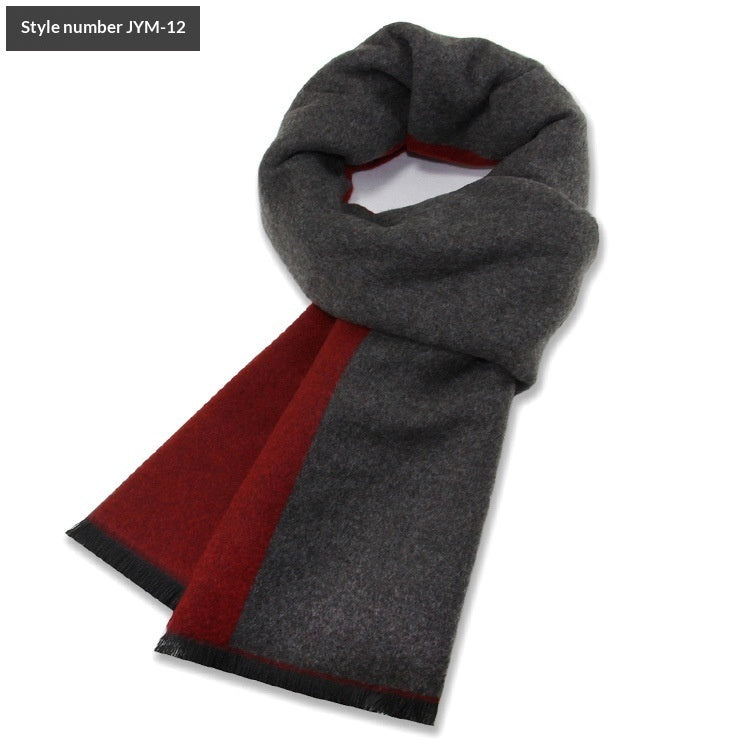 Men's Scarf Plaid Warm Wool Blend Winter Thick Elegant