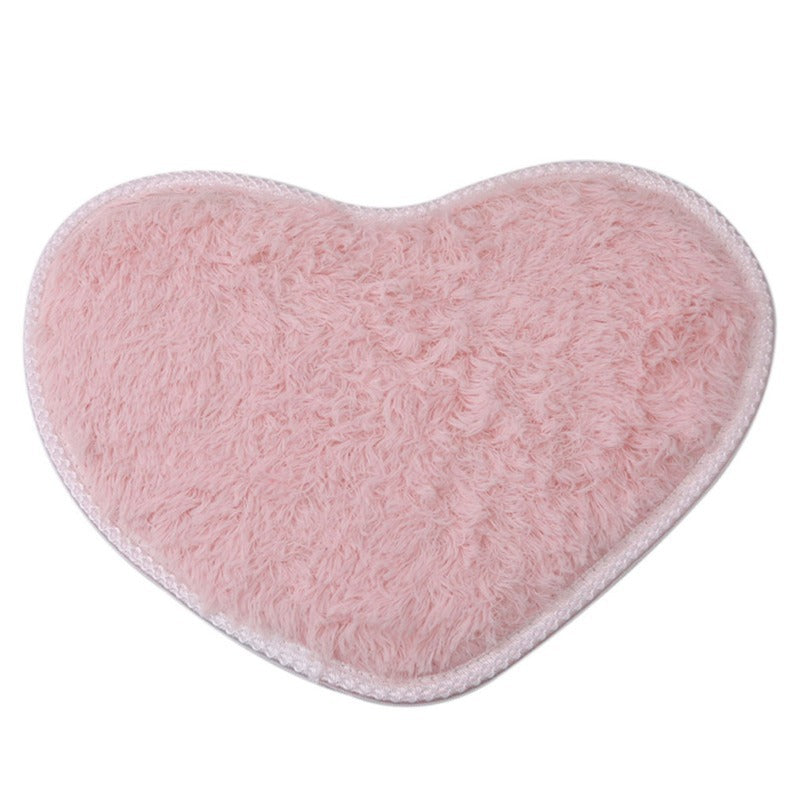 Heart Rug Bedroom | Fluffy Silk Wool Doormat