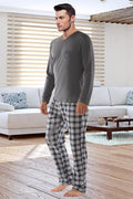 Herren Baumwoll Pyjama Langarm | Bequeme Nachtwäsche Set