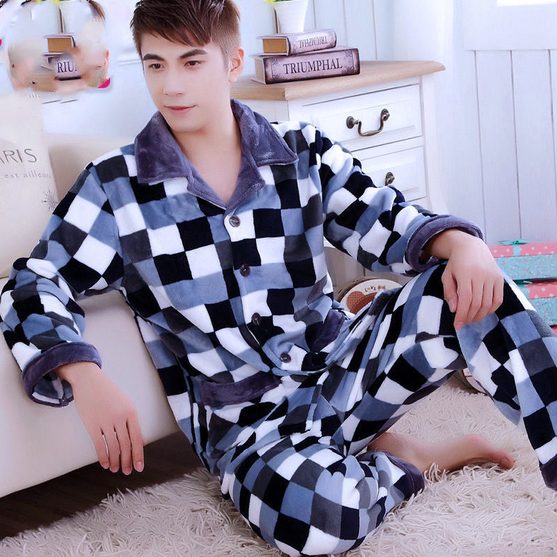 Men's Winter Homewear Set Flannel | Plus Size Loungewear