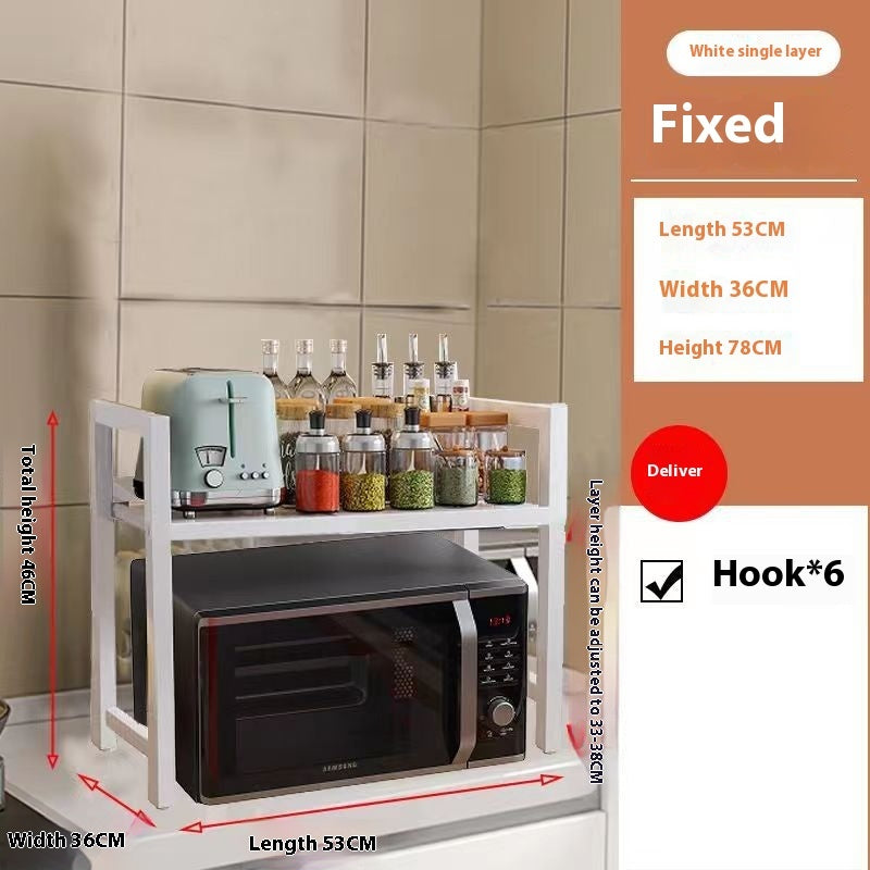 Extendable Microwave Shelf | Adjustable Steel Kitchen Rack