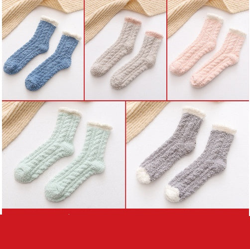 Damen Thermo Kuschelsocken – Flauschige Winter Wärmesocken