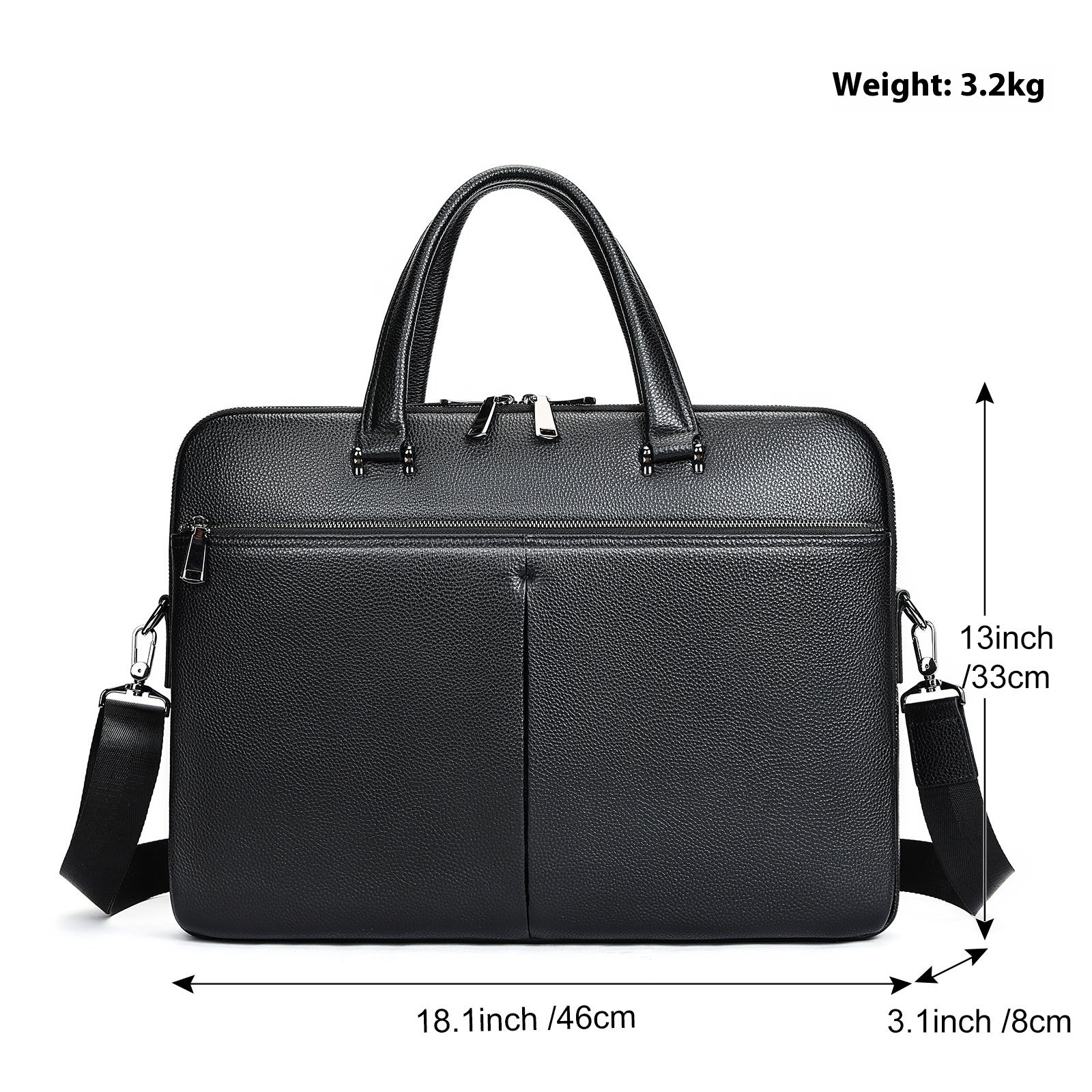Men's XXL Leather Briefcase 17 Inch – Premium Business Laptop Bag
