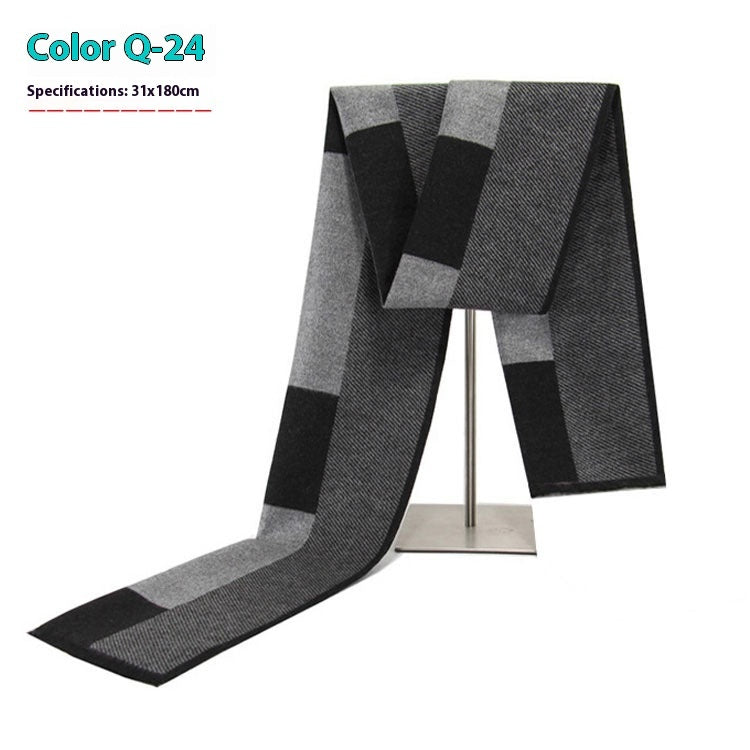 Men's Business Scarf striped soft warm elegant winter