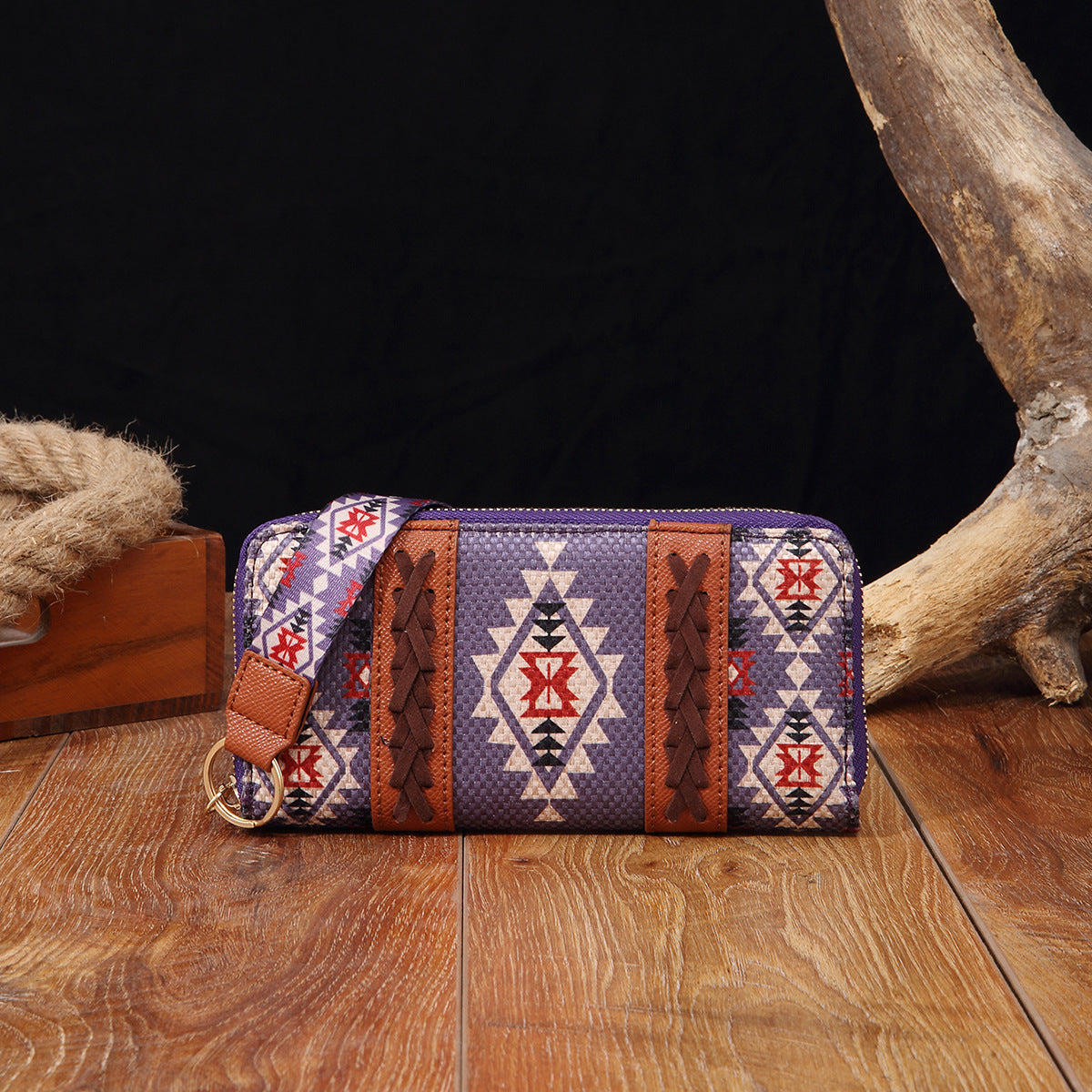 Women's Wallet Boho Vintage Card Holder Cotton Linen Chic