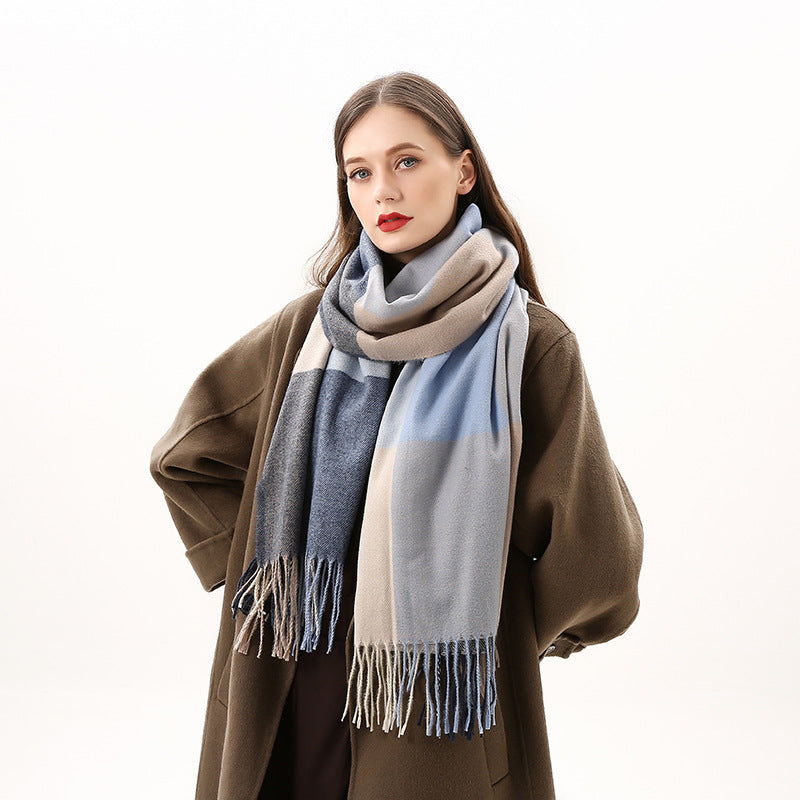 Women's Winter Plaid Scarf Warm Soft Large Shawl Wrap