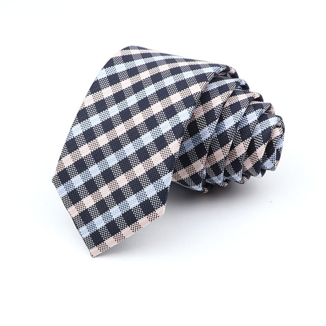 Slim Krawatte 6cm kariert modern Herren Polyester elegant