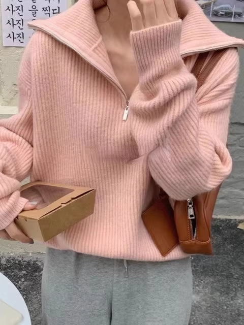 Warm Women's Wool Sweater – Elegant Cardigan for Autumn & Winter