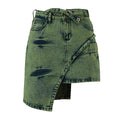 Women's Patchwork Denim Skirt | Asymmetric Denim Style
