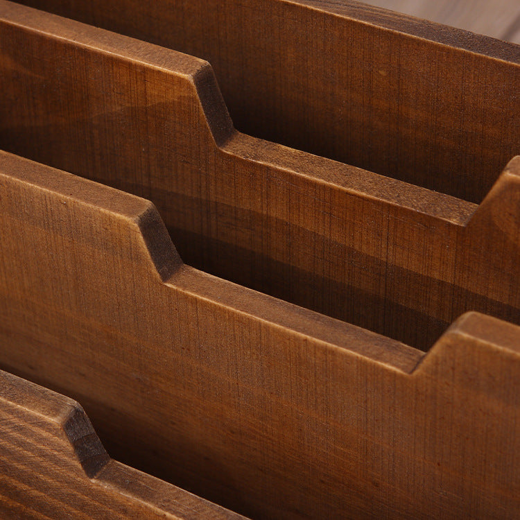 Wooden Document Organizer | Desk File Sorter Box