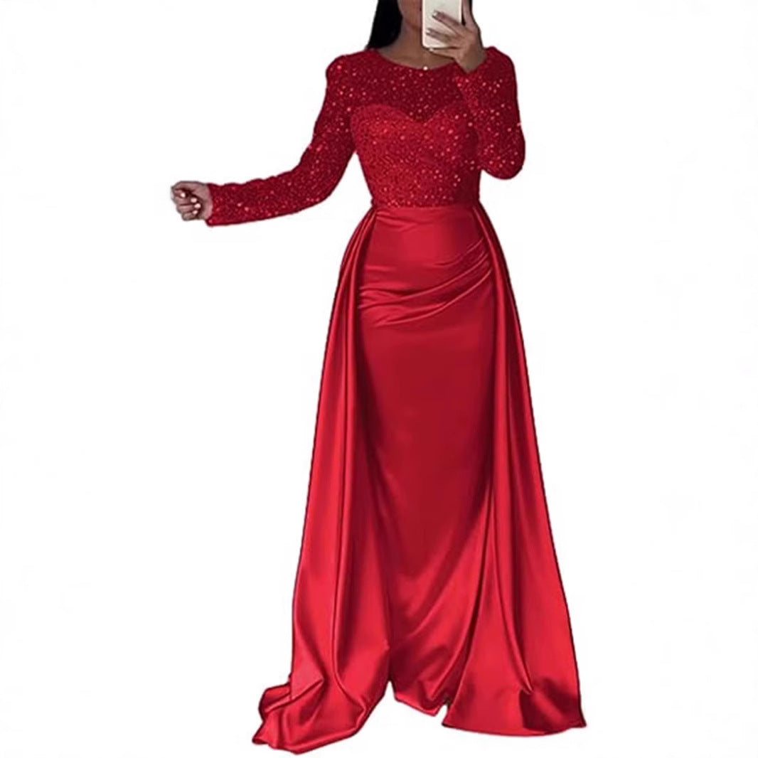 Luxurious Sequin Evening Gown – Elegant Glamour Maxi Dress for Special Occasions