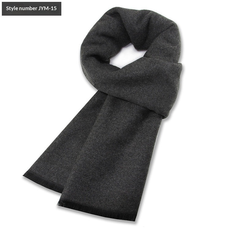 Men's Scarf Plaid Warm Wool Blend Winter Thick Elegant