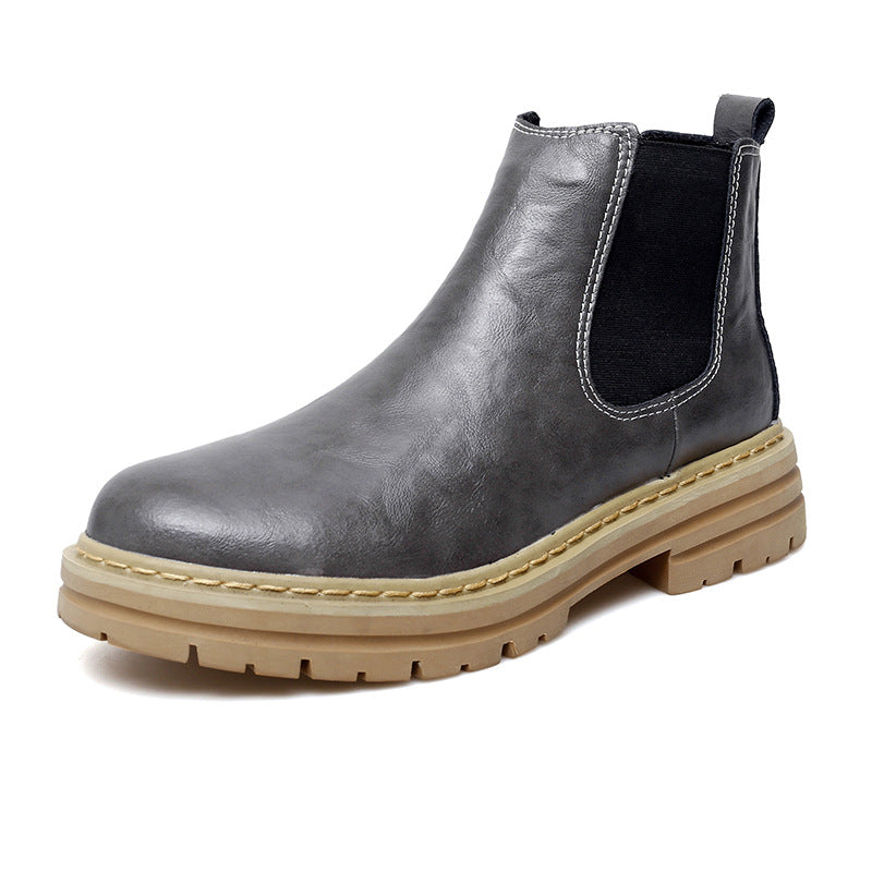 Men's Retro Work Boots with Fleece Lining – British Platform Winter Boots
