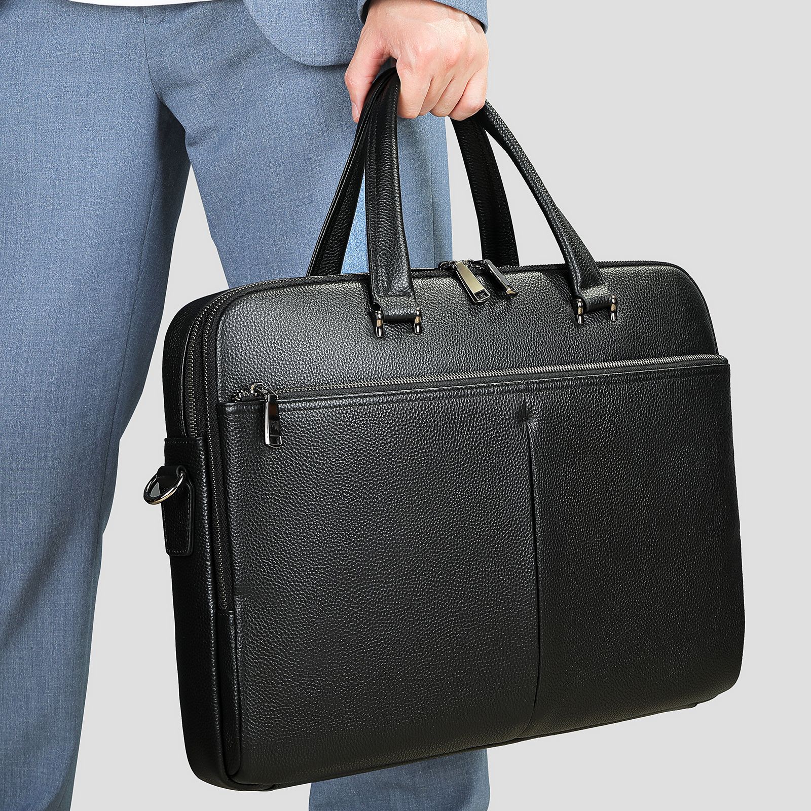 Men's XXL Leather Briefcase 17 Inch – Premium Business Laptop Bag