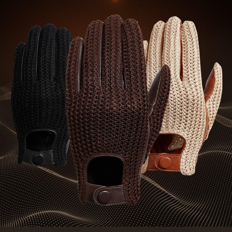 Motorcycle Gloves Goat Leather Thin Non-slip Precise Men's