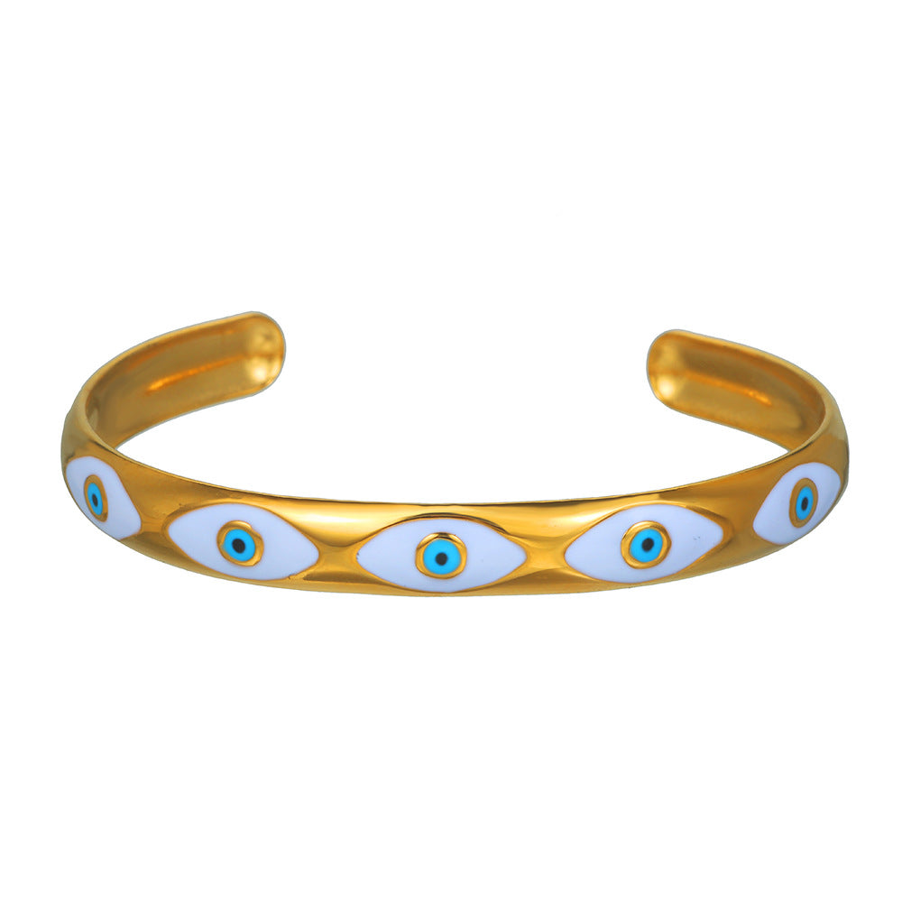 INS Style Fashion Retro Titanium Steel Open Bracelet