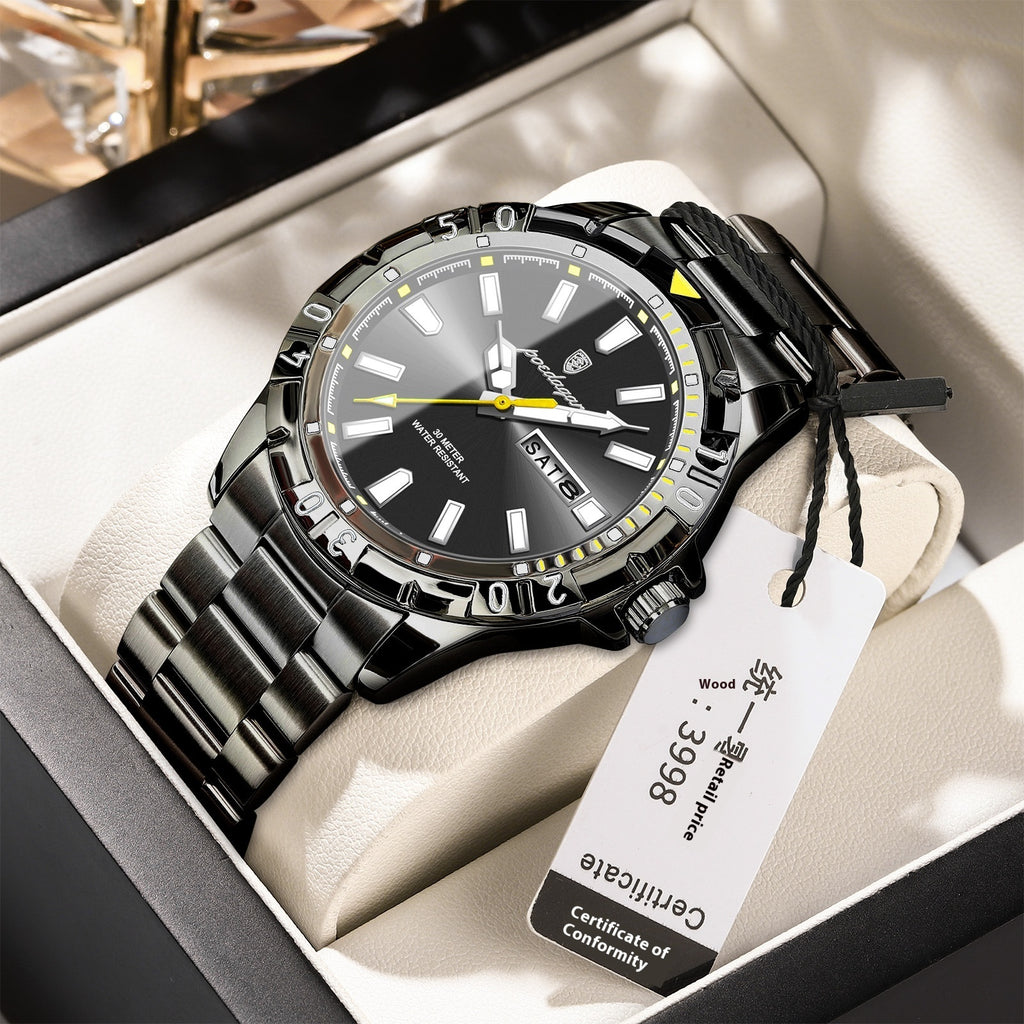 Herren Uhr wasserdicht leuchtend | robust modern Schweizer Stil