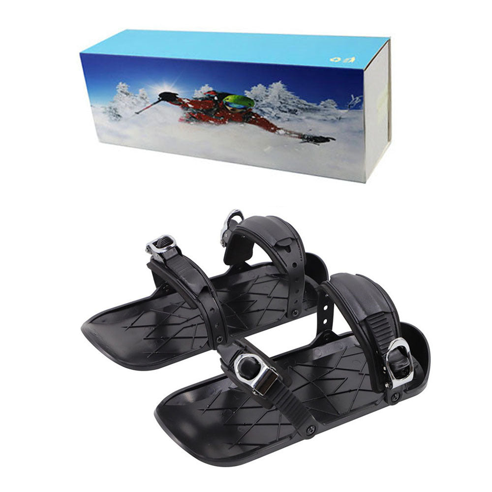 Adjustable Mini Ski Skates | Portable Short Skis Snowblades for Shoes Outdoor