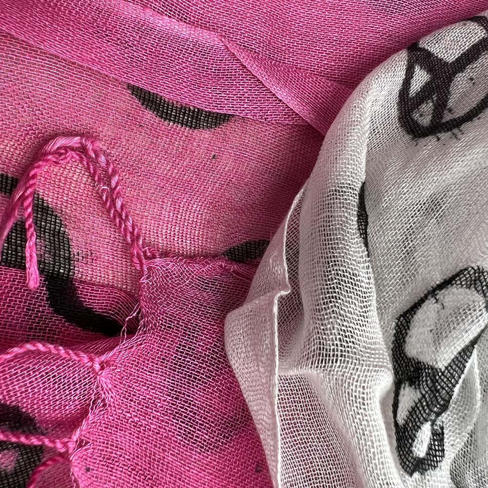 2er Schal Pink leicht transparent elegant unisex Sommer Büro