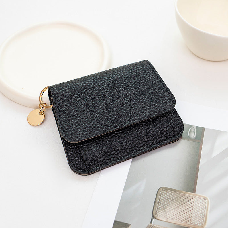 Women's wallet, short, many card slots, magnetic clasp, chic