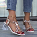 Women's Sandals Floral Transparent Heel | Elegant Summer Shoes