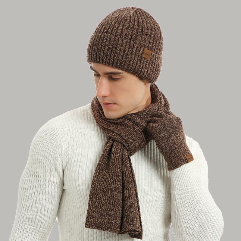 Men's Winter Set Beanie Scarf Gloves Thermal Warm Elegant