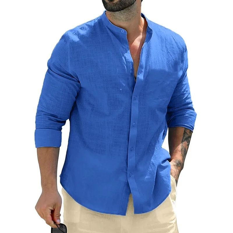 Men's Cotton Long-Sleeve Shirt | Business Shirt Autumn Elegant