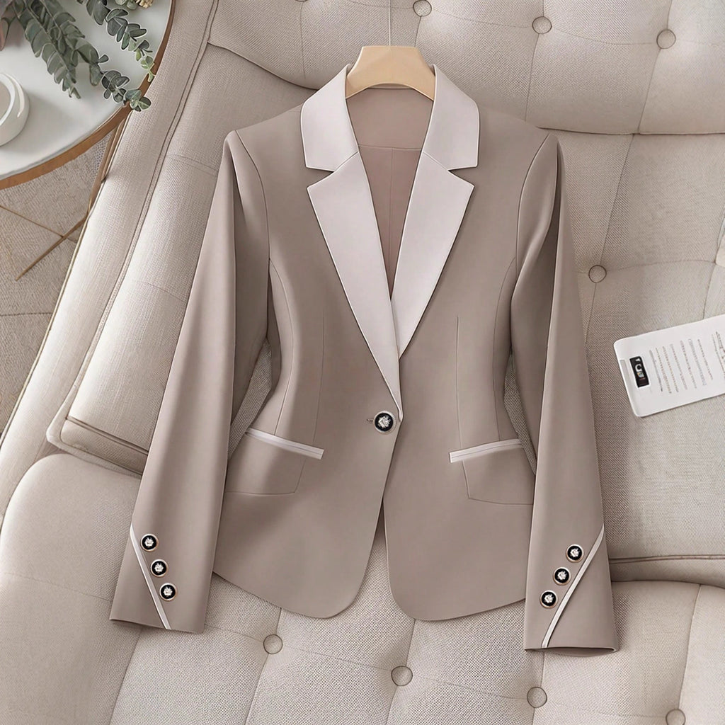 Eleganter Damen Business-Blazer mit Kontrastknöpfen – Formal & Stilvoll