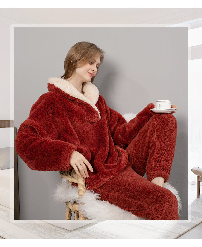 Women's Coral Fleece Pyjama Set – Warm, Fluffy & Perfect for Winter