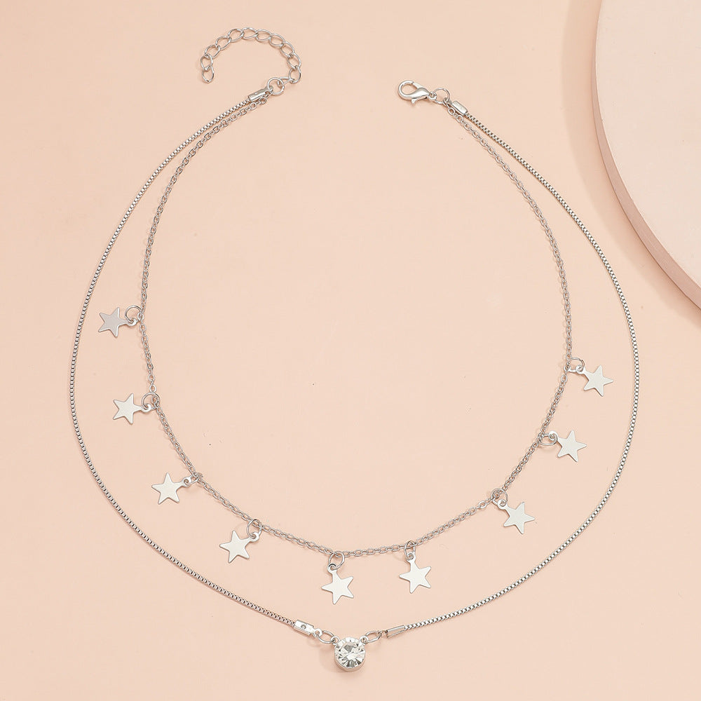 Pentagram Star Necklace with Zircon – Trendy Mystic Women's Jewelry