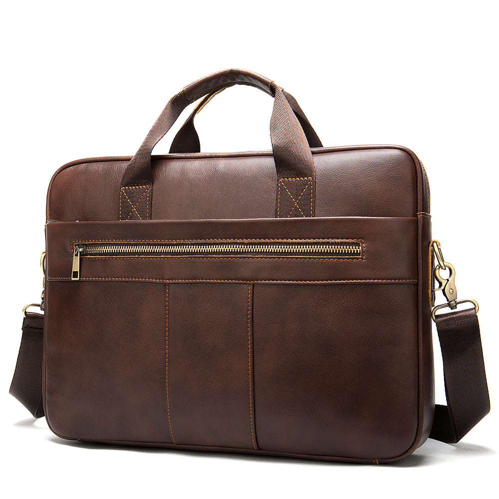 Men's Leather Briefcase Made of Full-Grain Cowhide – Premium Business Bag