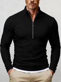 Men's Retro Half-Zip Knitted Sweater – Stand-Up Collar Sweater