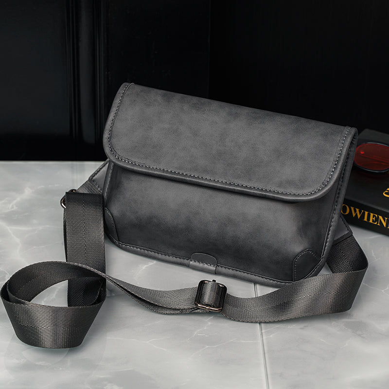 Men's Leather Shoulder Bag Check | Crossbody Street Messenger Bag