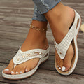 Women's Wedge Thong Sandals – Plus Size Comfort Flip Flops