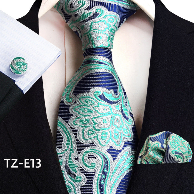 Paisley Tie Set for Men, Elegant 3-Piece, Business Wedding