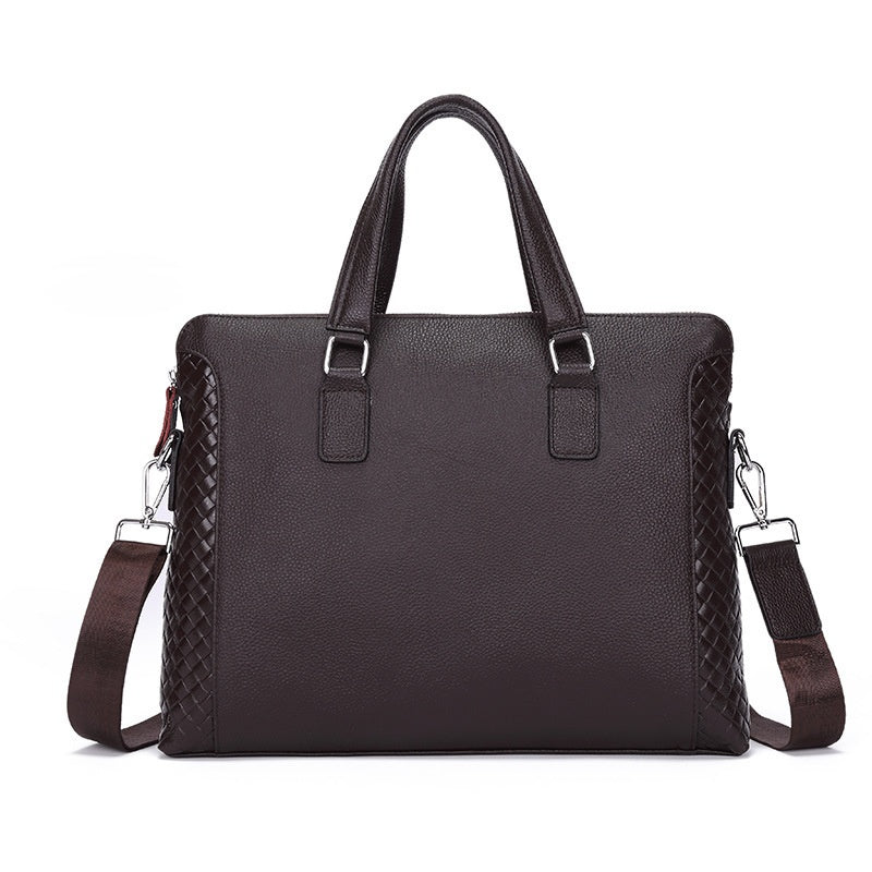 Men's Genuine Leather Briefcase 14 Inch – Business Laptop Bag Made of Cowhide Leather
