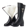 Women's Leather Winter Boots | Lined Warm Boots Elegant