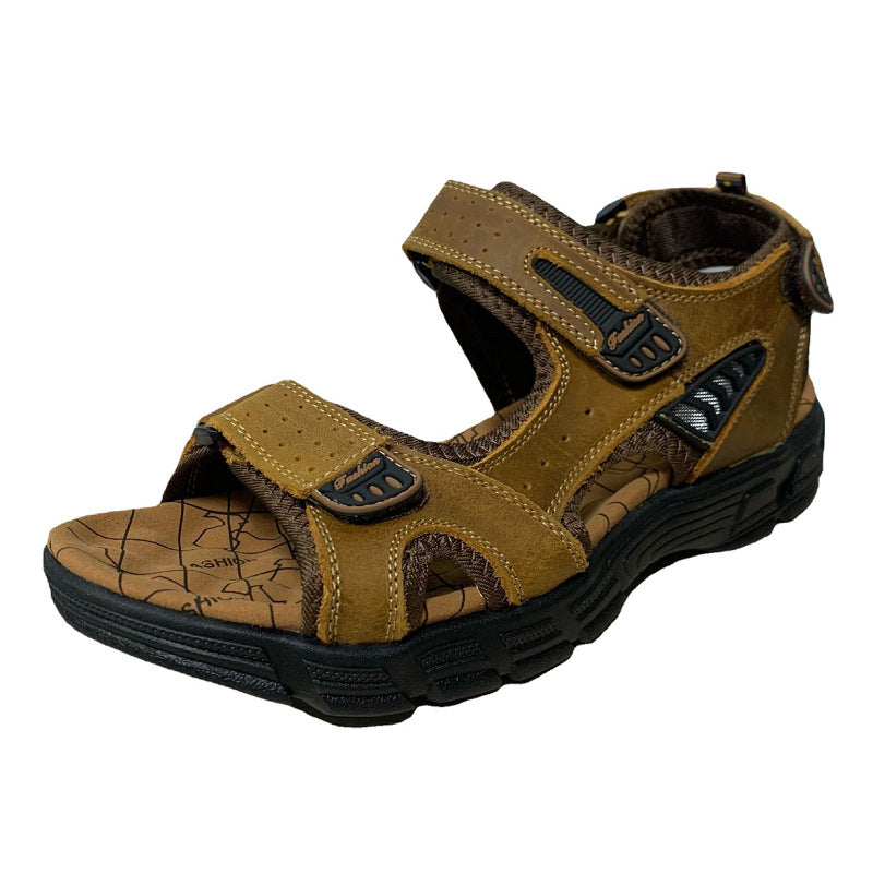 Men's Retro Leather Sandals Outdoor Beach Casual Shoes