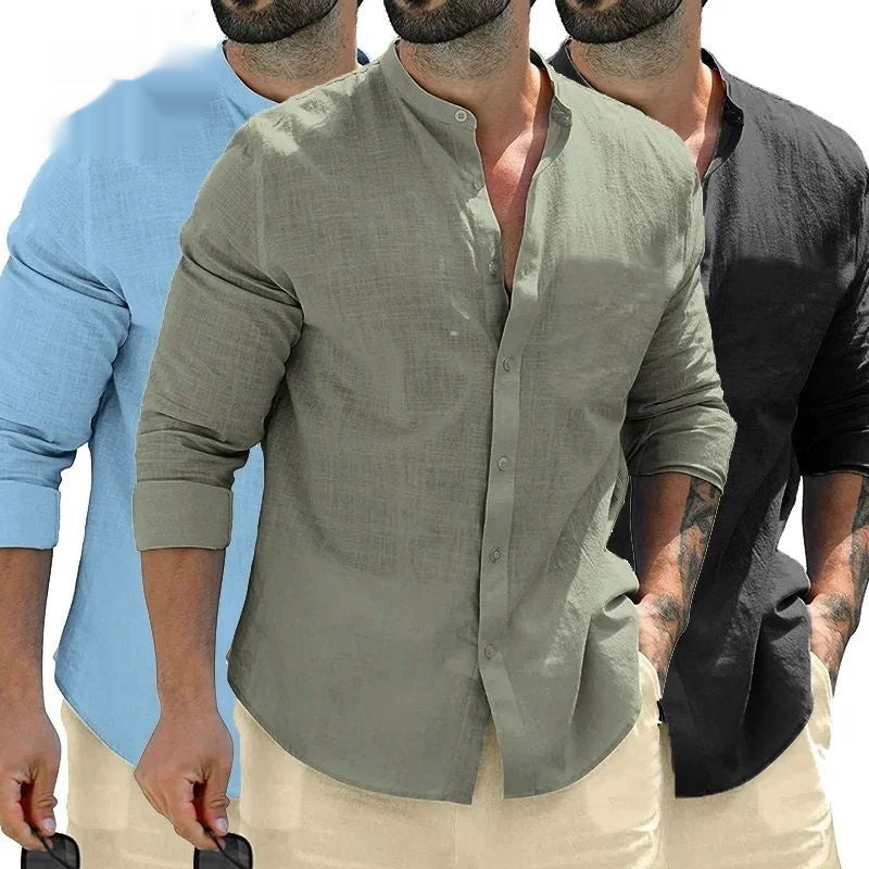 Men's Cotton Long-Sleeve Shirt | Business Shirt Autumn Elegant